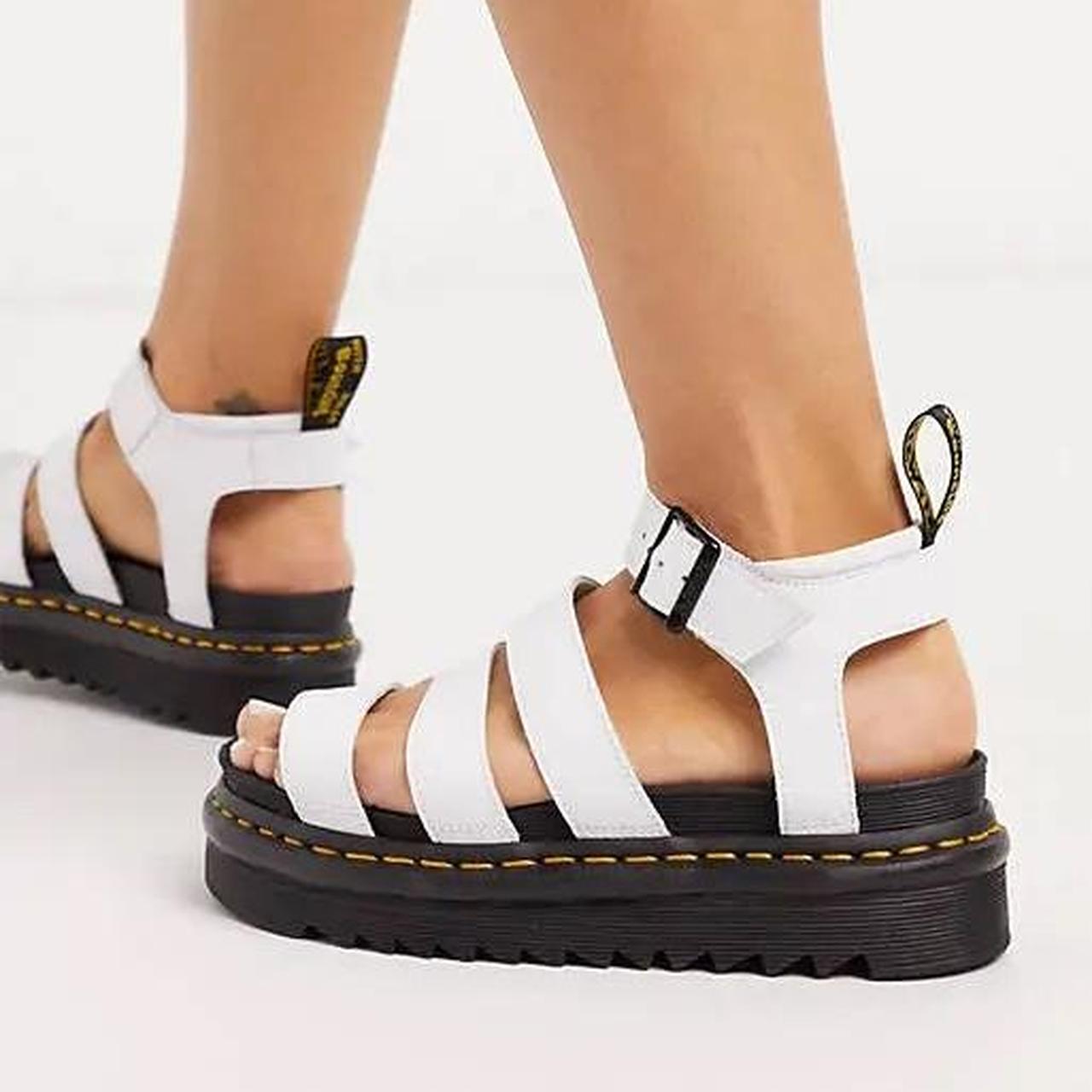 Dr martens best sale white platform sandals