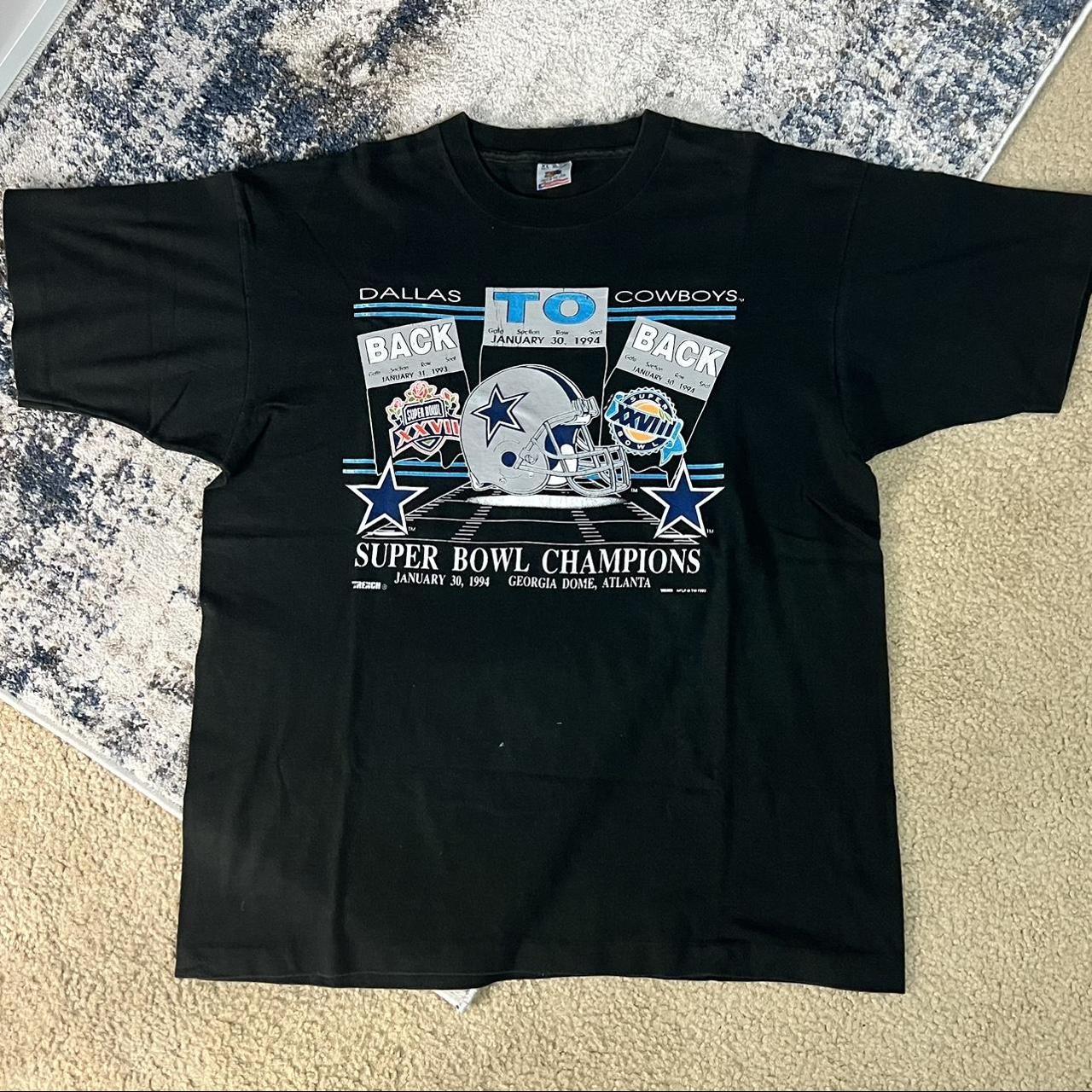 1993 Dallas Cowboys Super Bowl Champions Tee Single - Depop