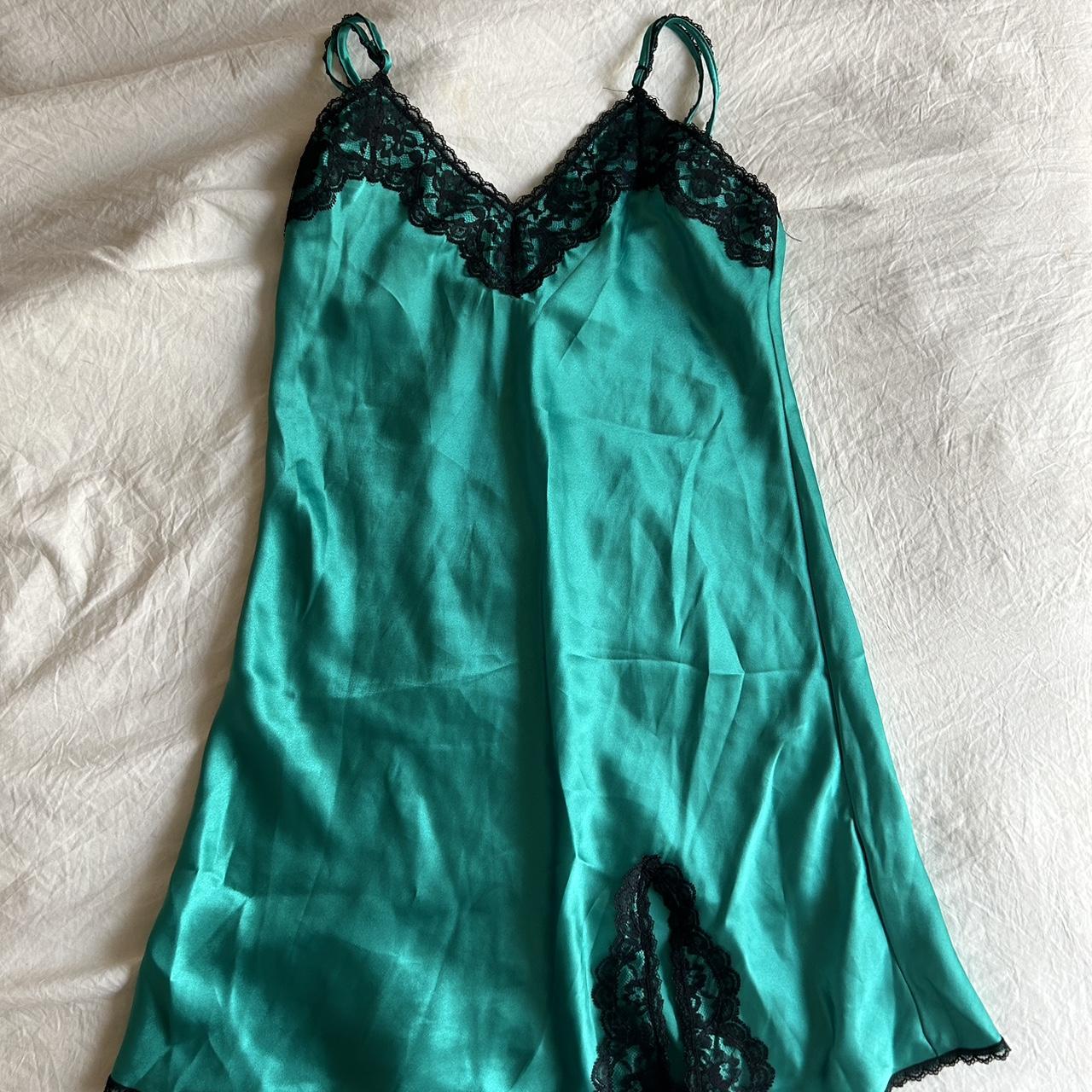 green-vintage-silk-slip-mini-dress-slit-on-the-depop