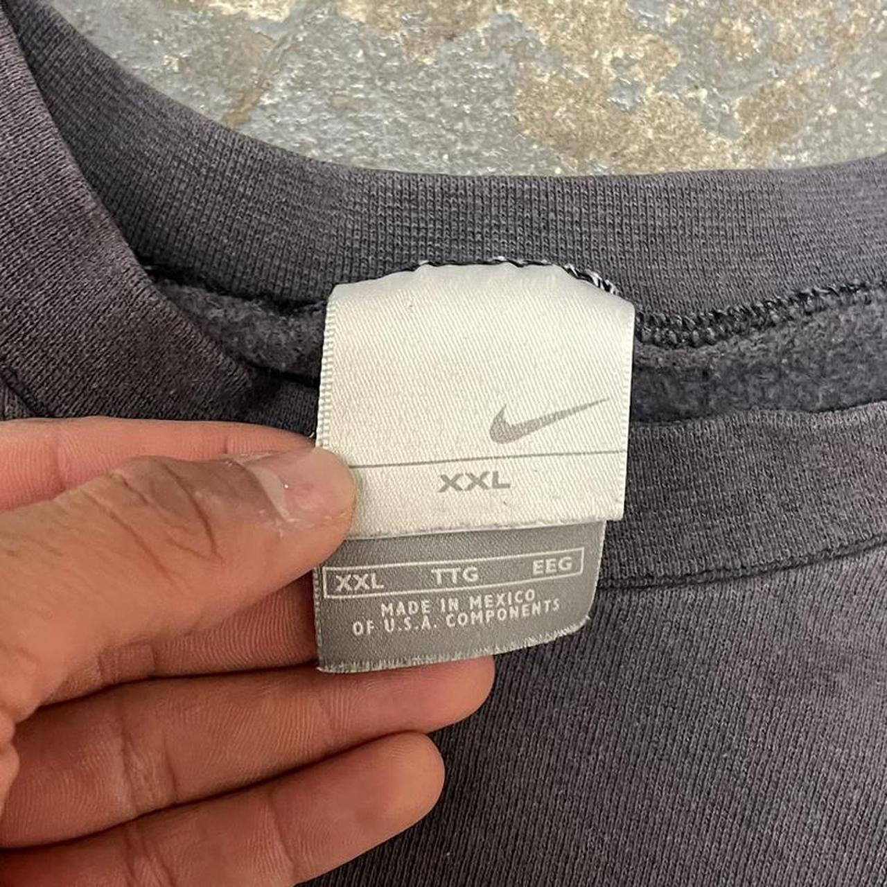 Vintage Y2K Nike Embroidery Swoosh Faded Grey... - Depop