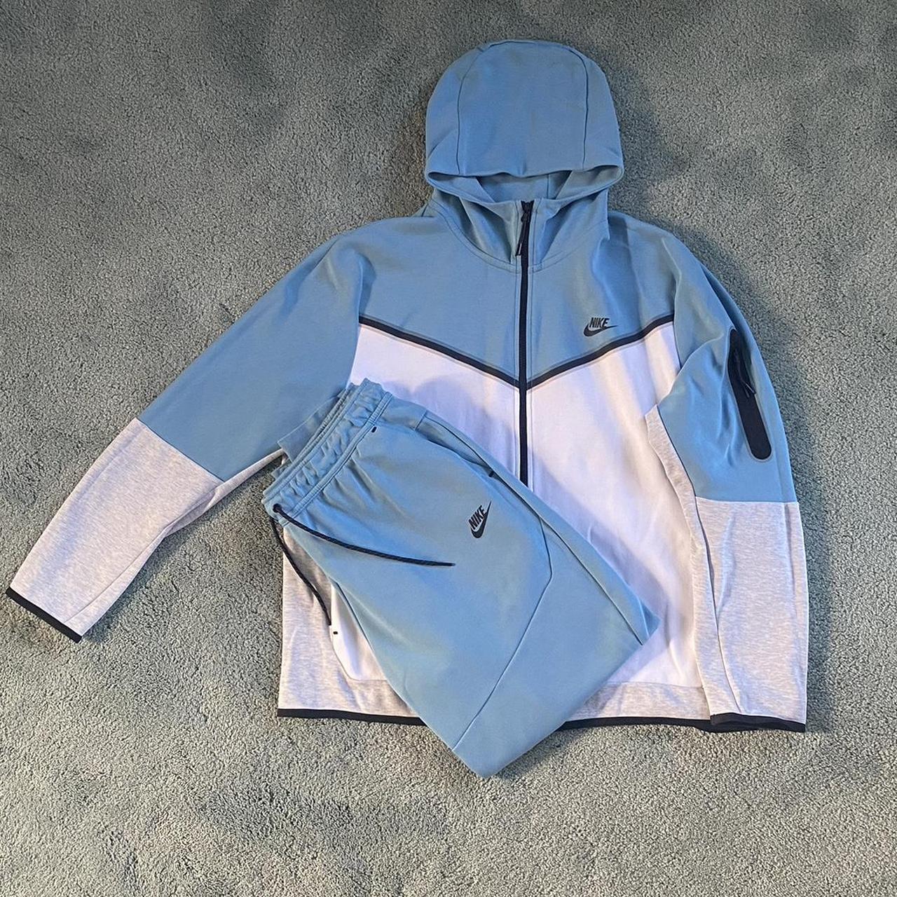 Nike tech fleece xl in blue grey white - Depop