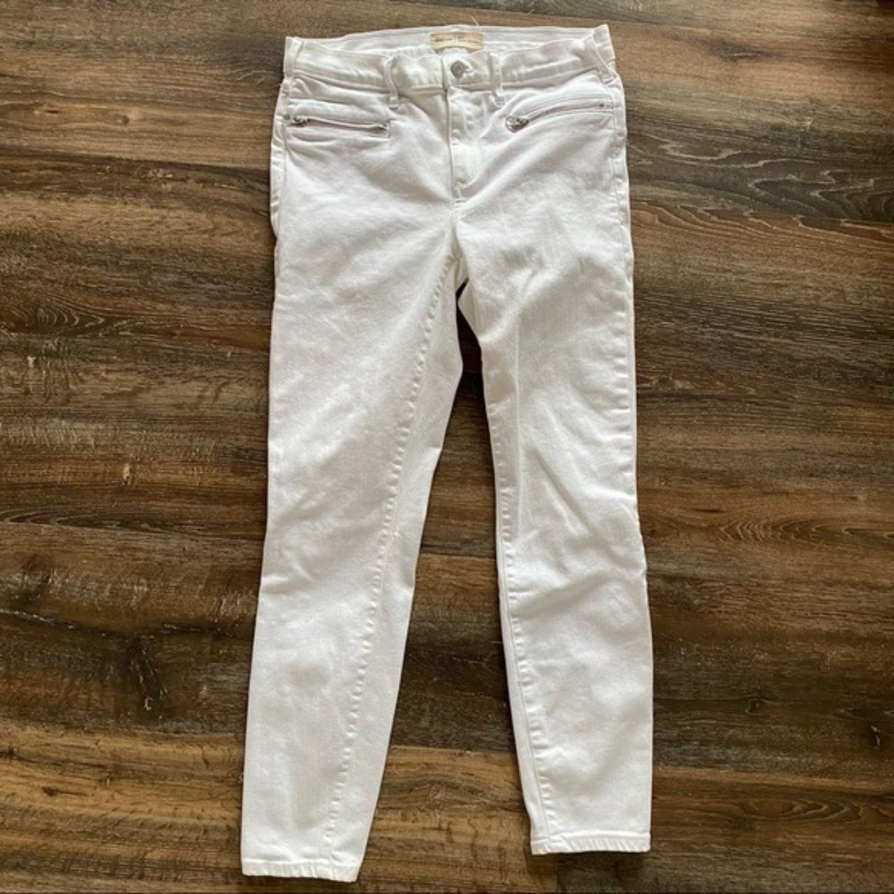 GAP True Skinny white denim jeans, size 28 regular.... - Depop