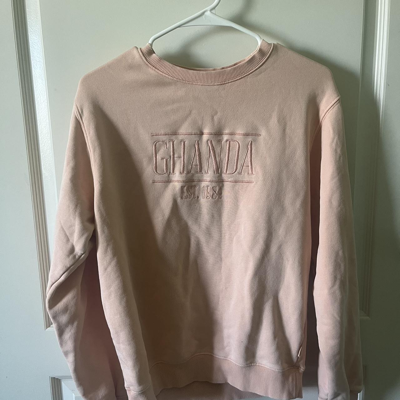 - pink ghanda crewneck - thick and oversized -... - Depop