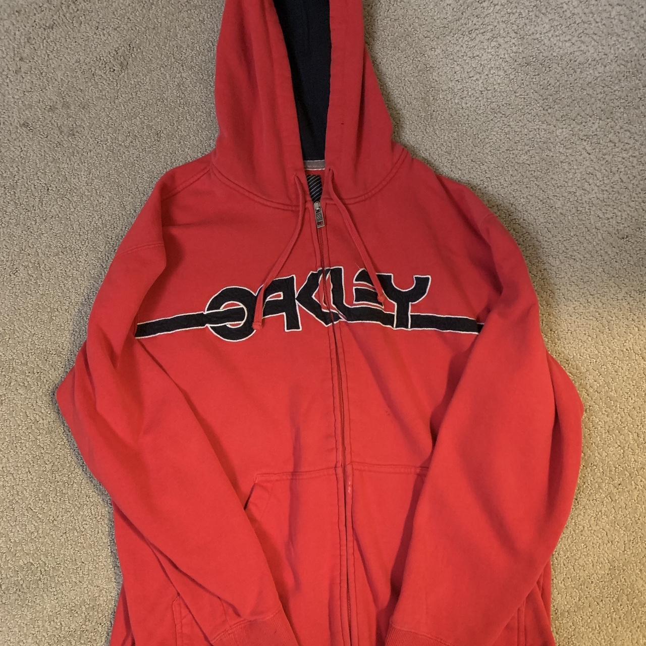 Oakley Men's Red Hoodie | Depop