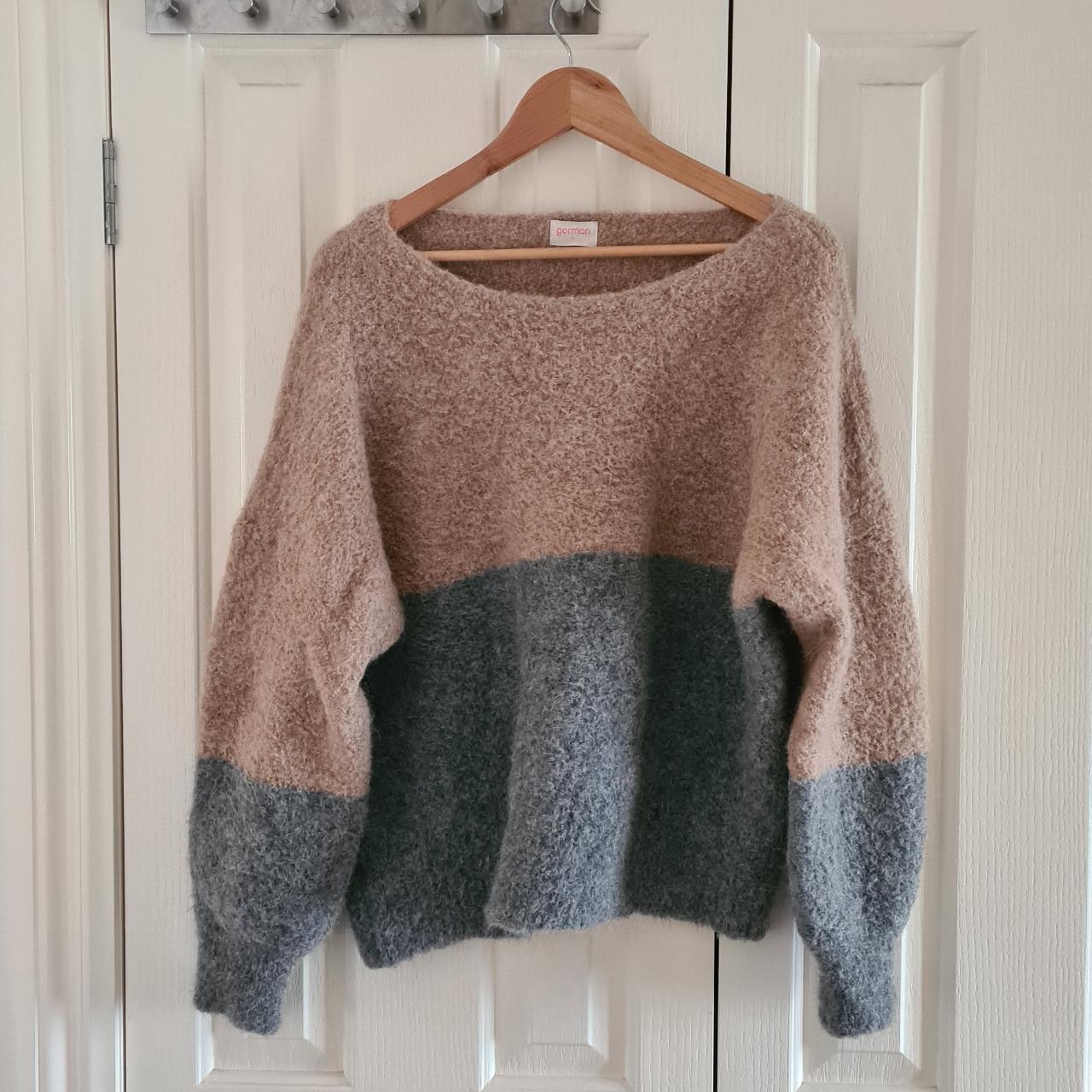 Gorman - Alpaca wool jumper in 2-tone beige/tan and... - Depop