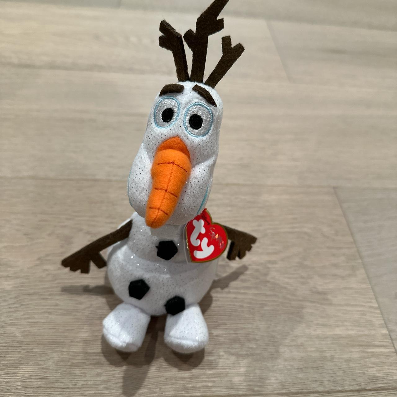 Disney Ty Sparkles Olaf Plush Stuffed Animal Toy Snowman White Sparkles 