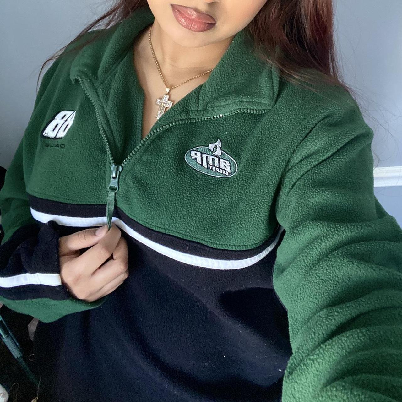 NASCAR Women's Green and White Jacket | Depop