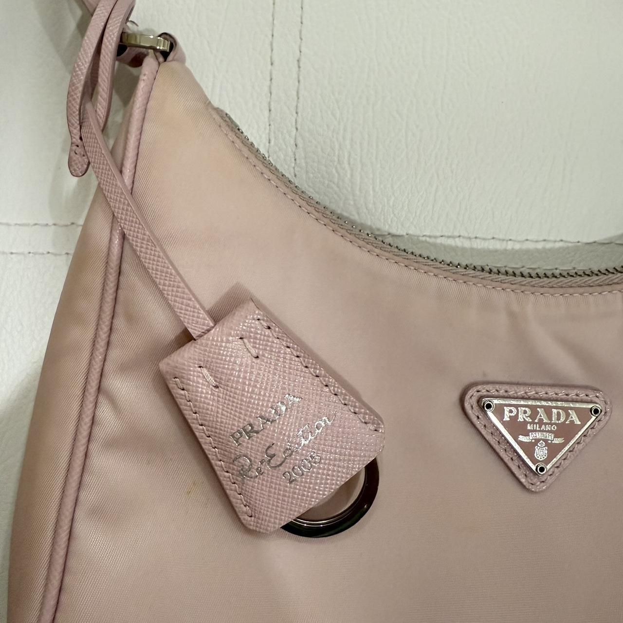 Prada re-edition shoulder bag in baby pink with Depop - Main Image