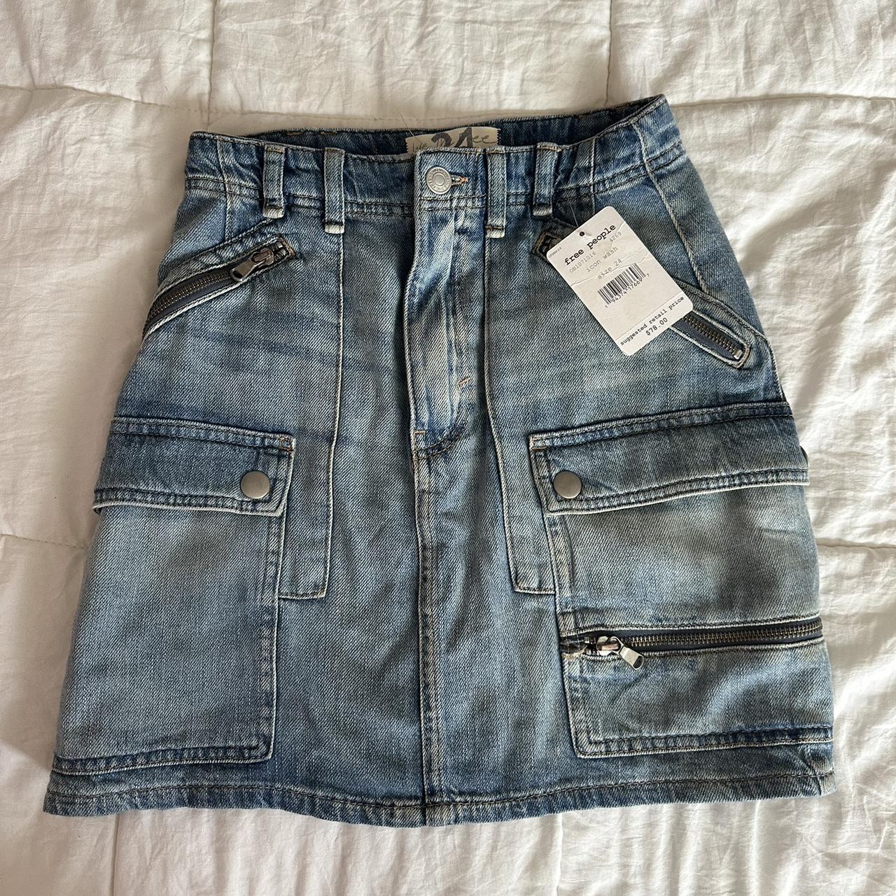 New with tags!! Free People jean skirt Brand... - Depop