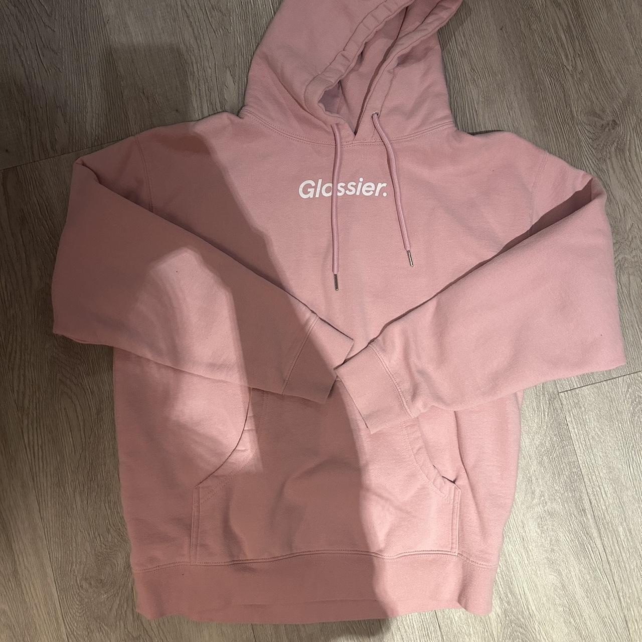 Pink Glossier hoodie Depop