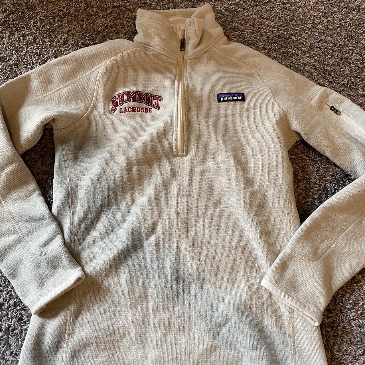 Patagonia white fleece quarter zip online