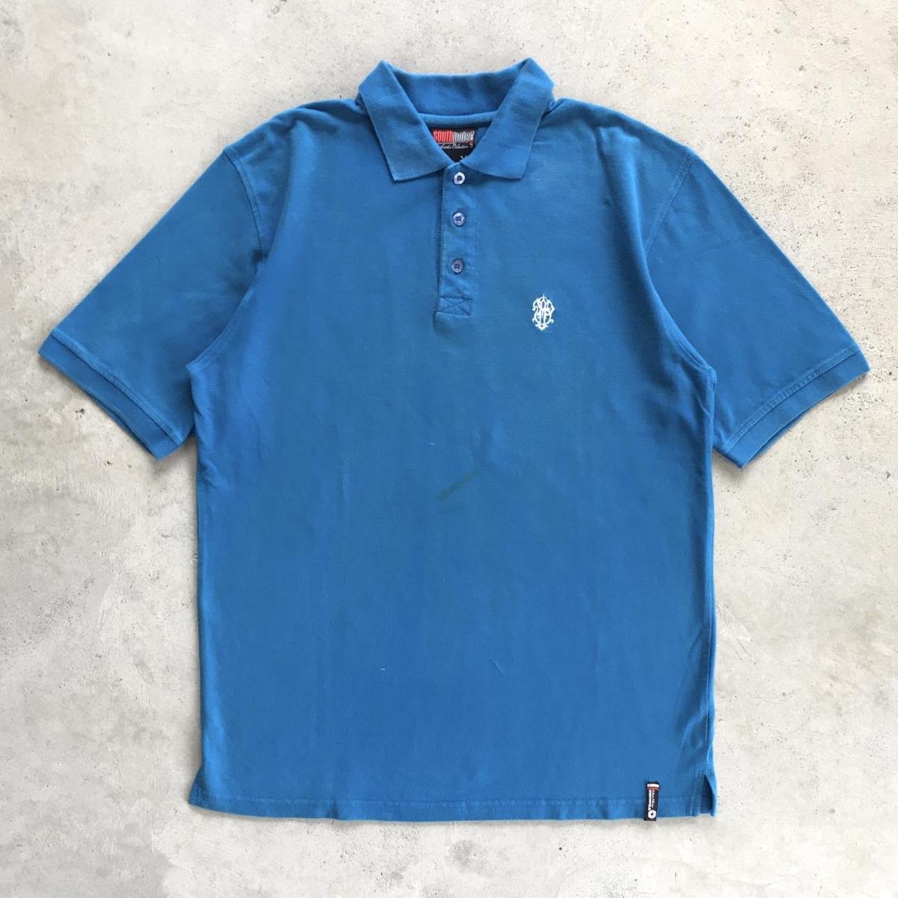 American Vintage Men's Blue Polo-shirts | Depop