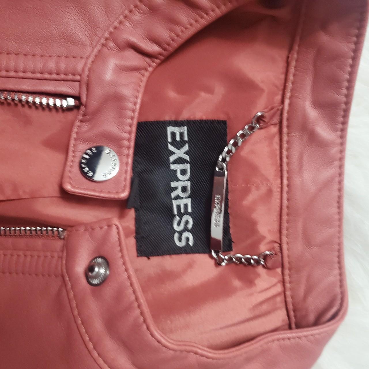 Express pink leather top jacket