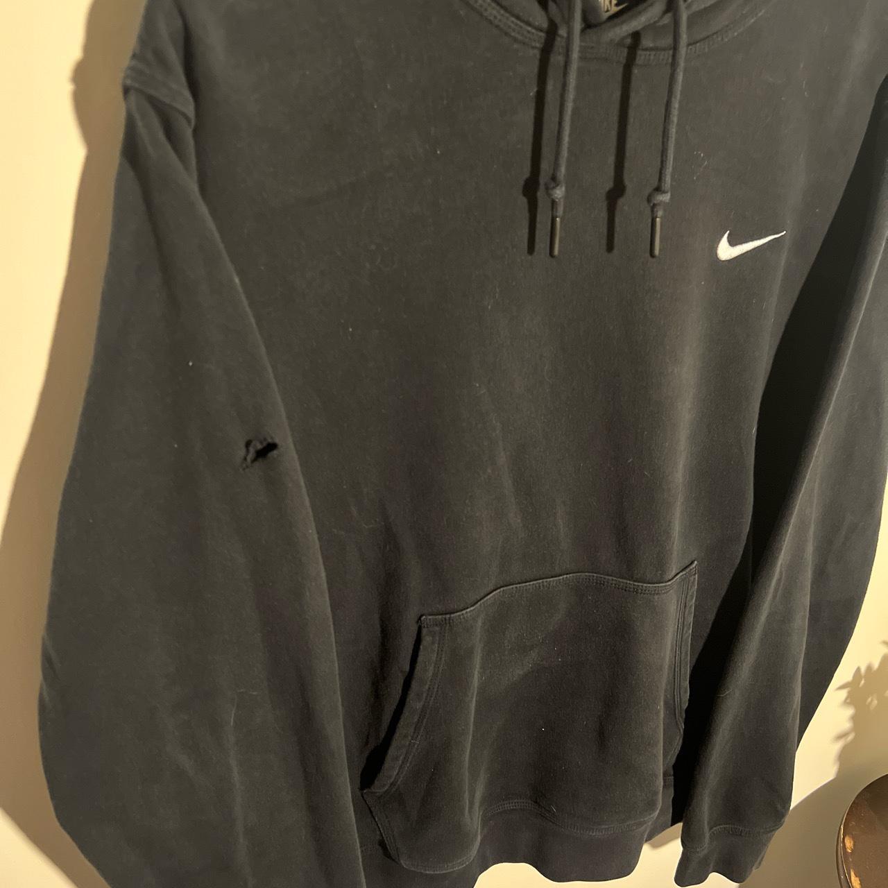 mens black nike tape hoodie
