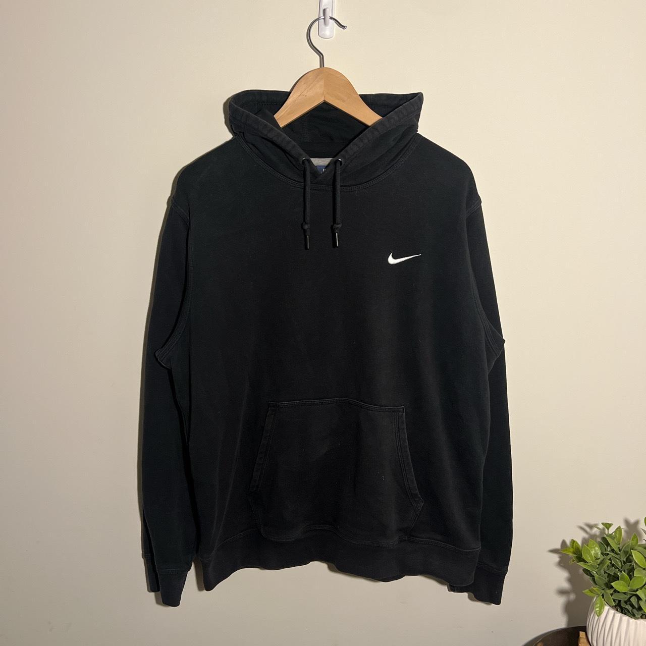 Modern Black essential nike hoodie, size XL- true to... - Depop