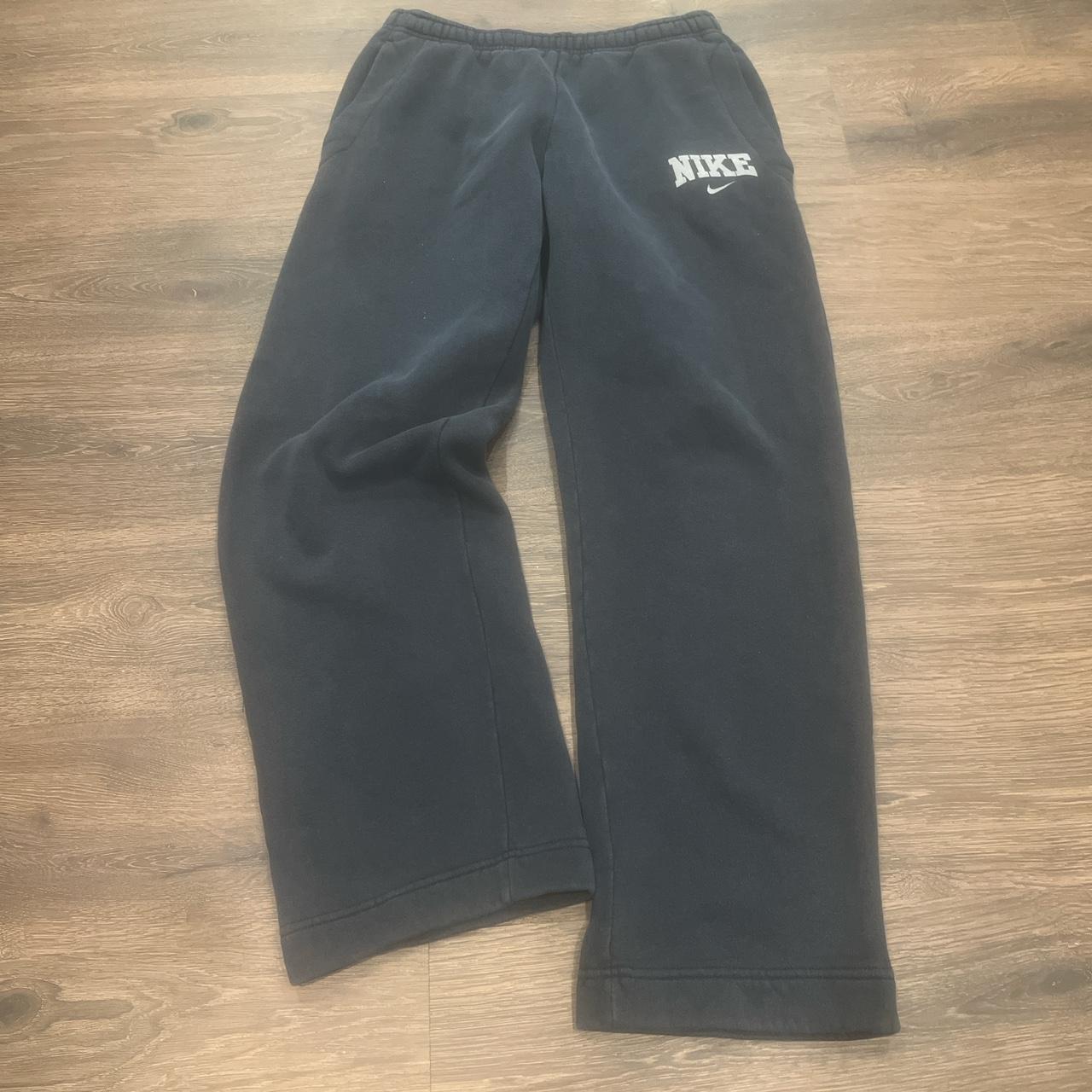 Vintage y2k baggy black Nike spellout sweatpants,... - Depop