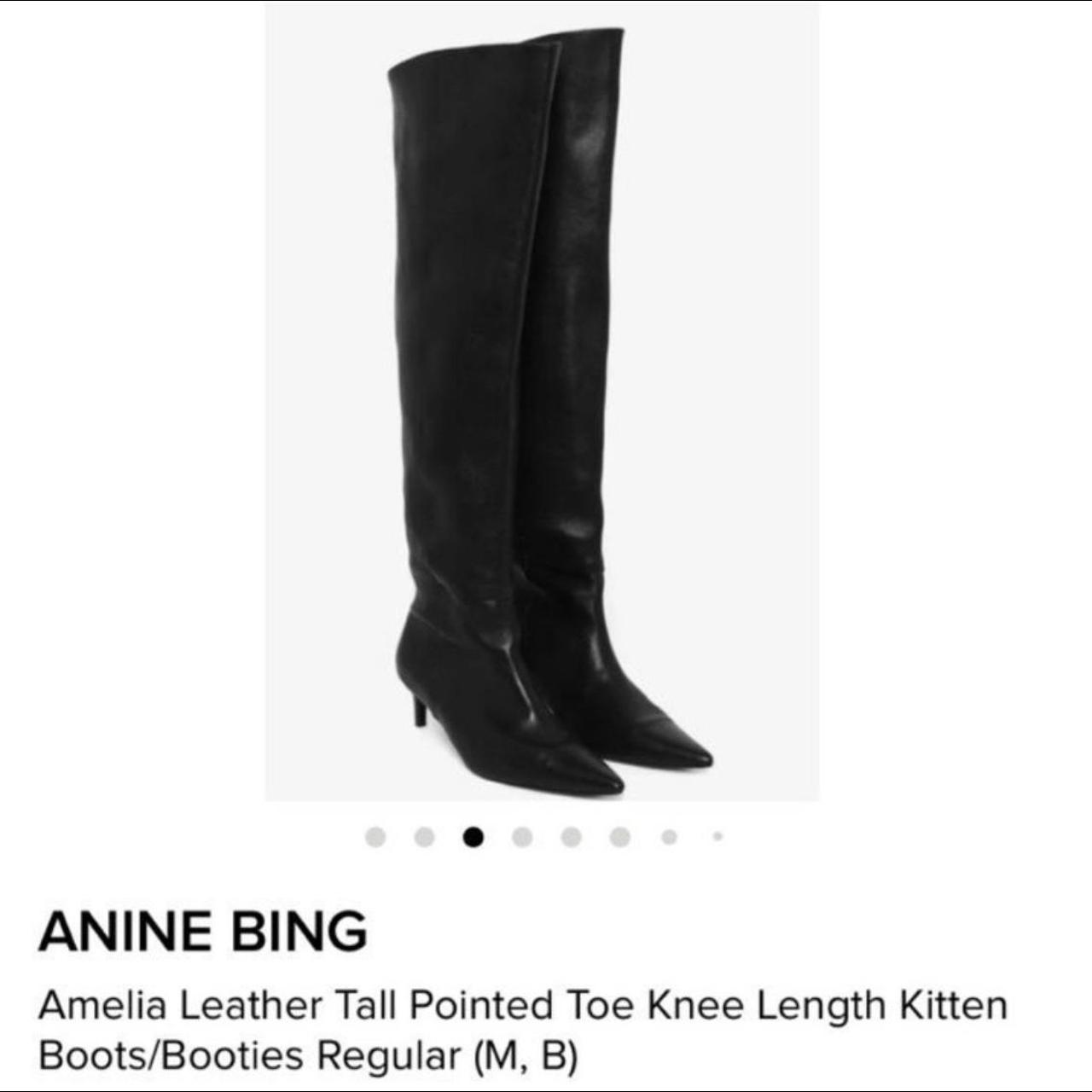 Anine Bing leather kitten heel black boots over the Depop