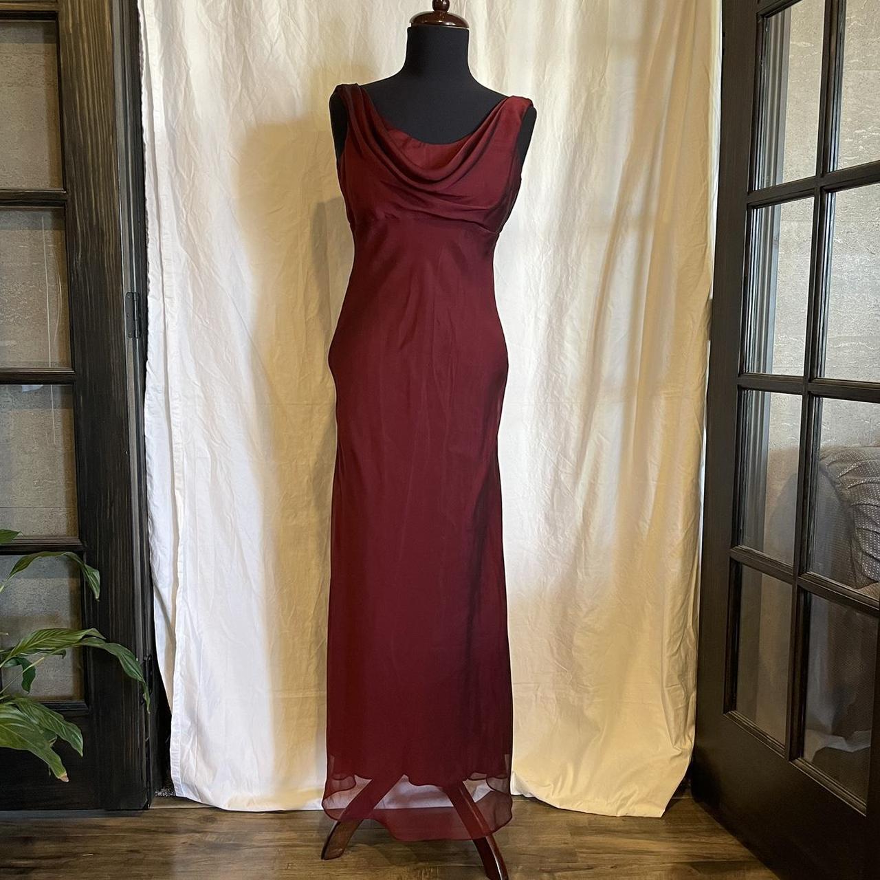 Cowl Neck Maxi Formal Dress. Very Slight Two-toned - Depop