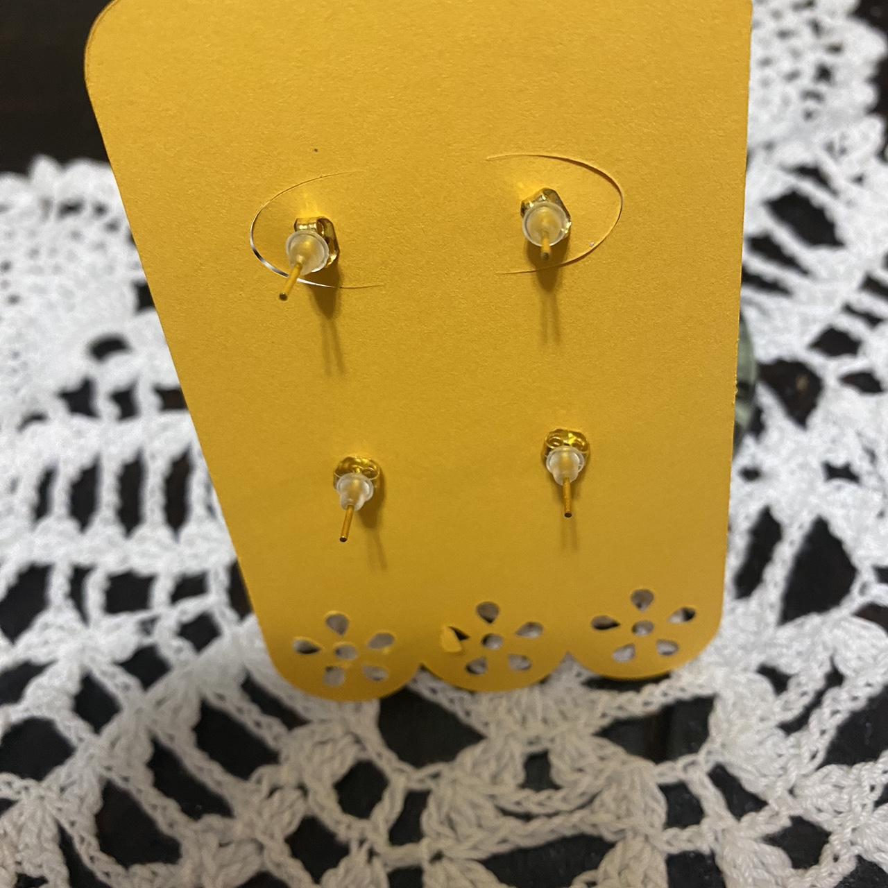 Vintage button earring bundle 1/4” white studs... Depop