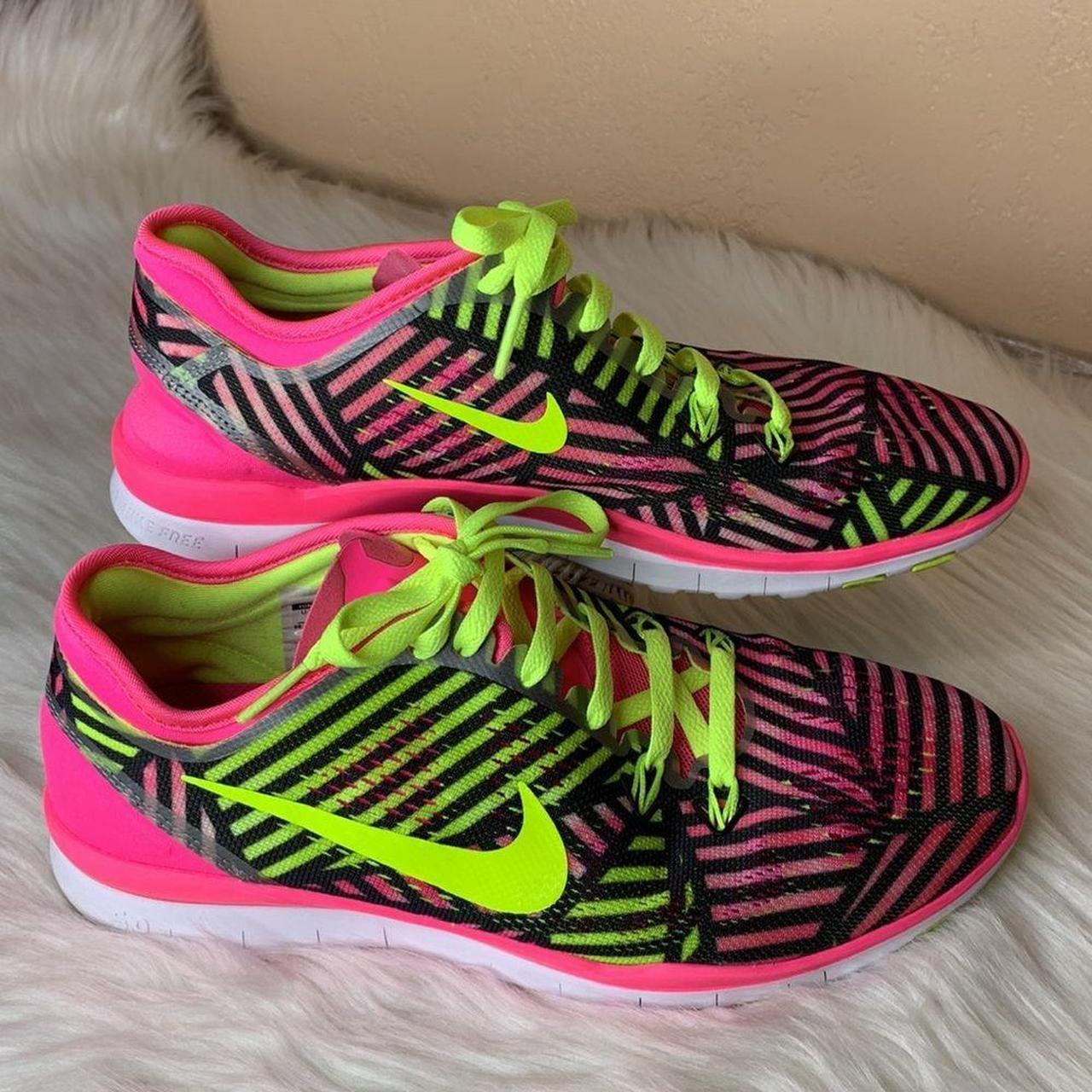 VGUC. Nike Tr Fit Pink Pow/Volt Black... - Depop