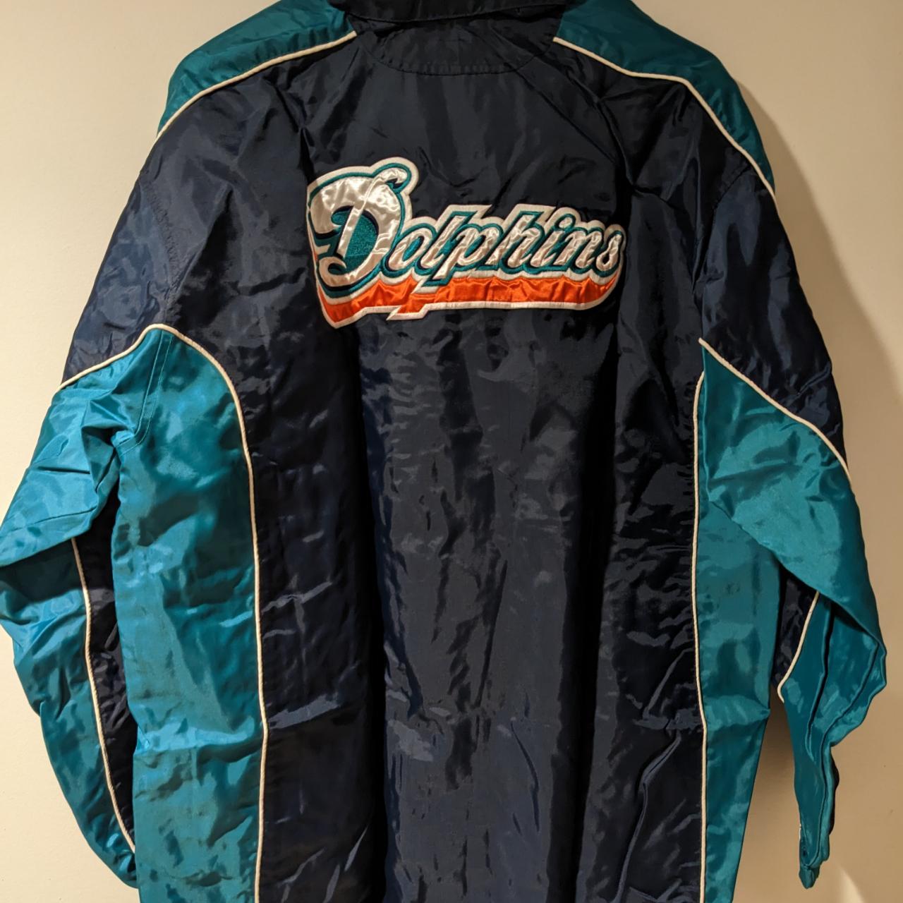 Vintage Miami Dolphins NFL Football Large Jacket No - Depop