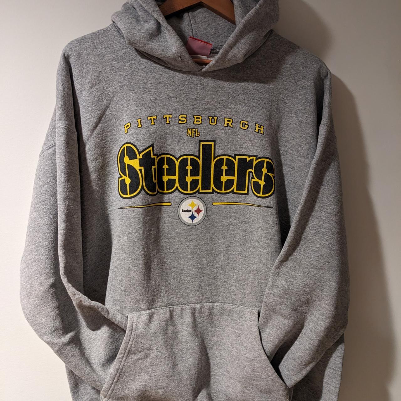 Vintage Pittsburgh Steelers Sweatshirt Grey Vintage - Depop