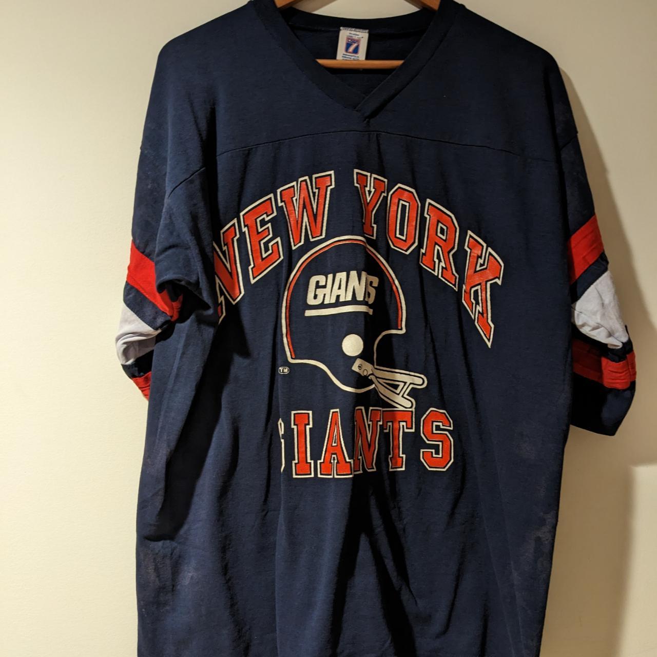 New York Giants Vintage 90s Logo 7 Football Jersey Blue & 