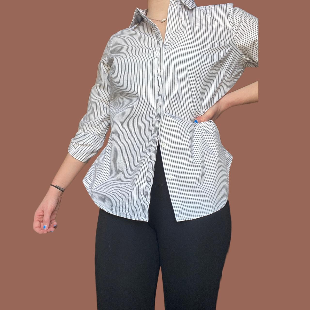 Liz Claiborne Women's Grey and White Blouse