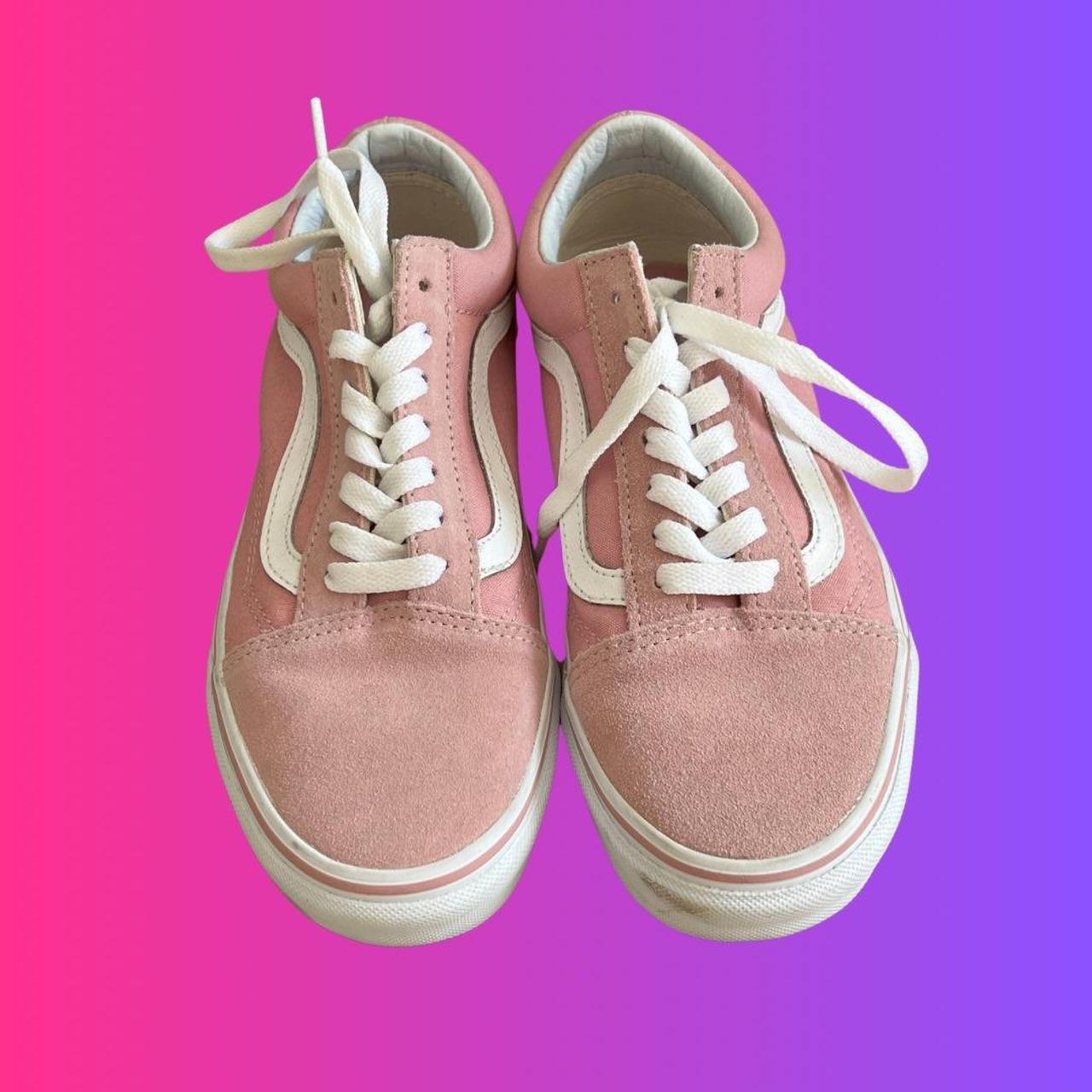 Pink Vans Old Skool Shoes - wore these a few times!... - Depop