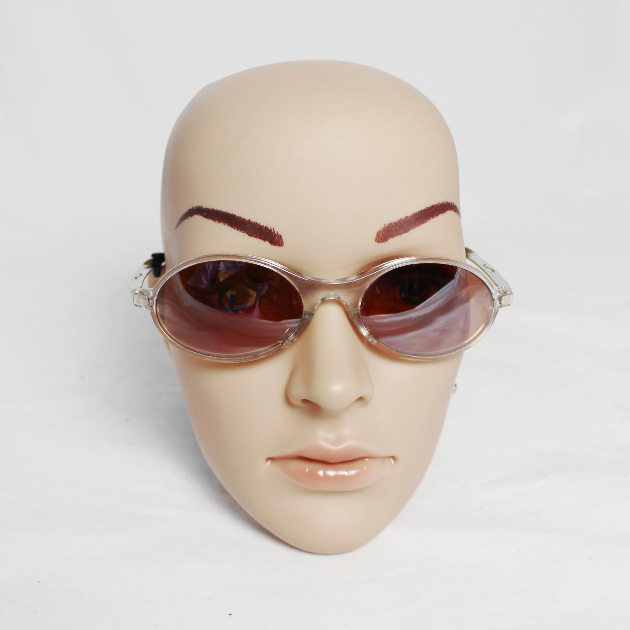 Clear brown sunglasses 2000s y2k ORANGE REDDISH... Depop