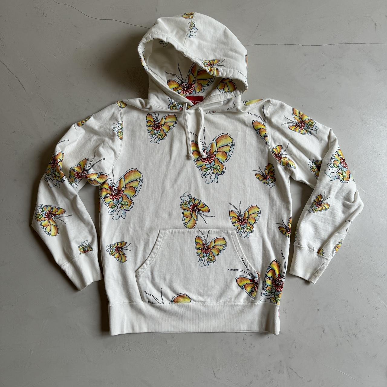 Vintage SUPREME SS2016 GONZ butterfly hoodie cream. Depop