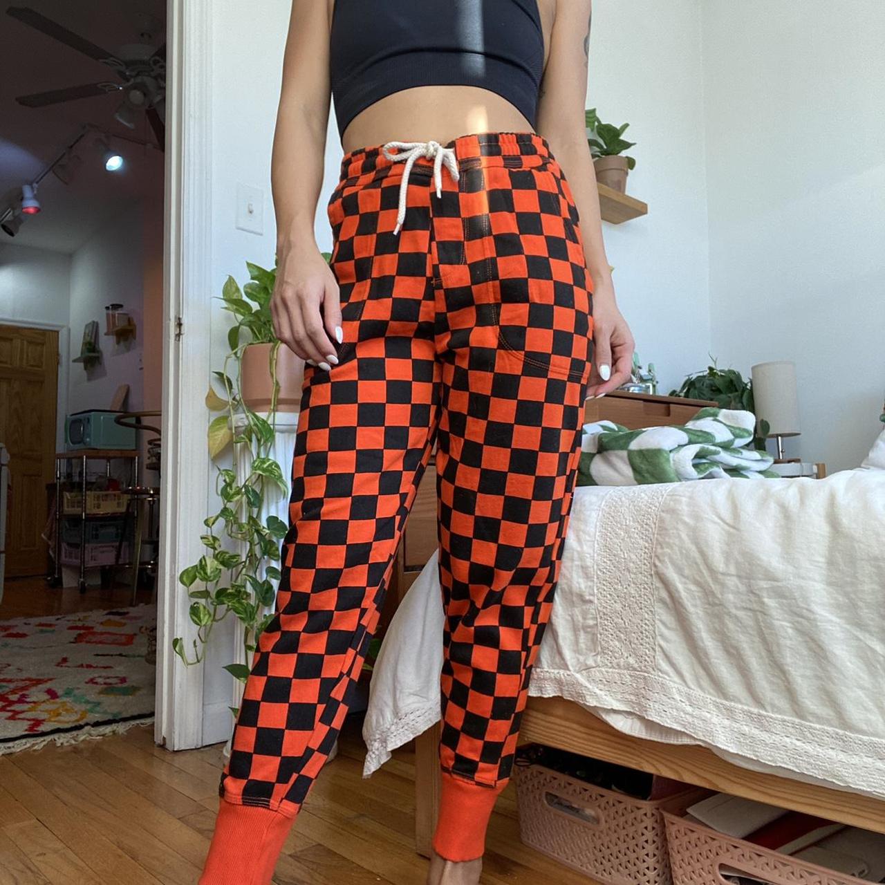 Womens store checkered joggers