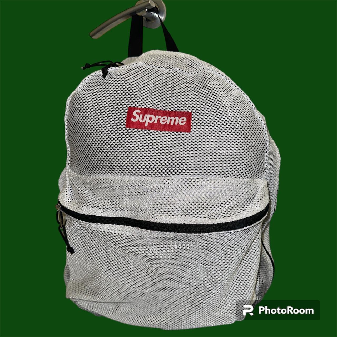 Supreme White Mesh Backpack MESSAGE BEFORE. Depop