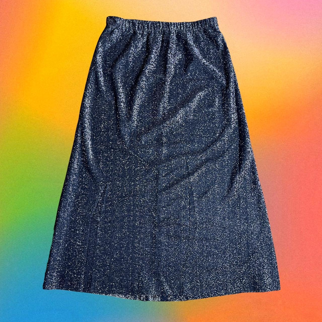 women-s-black-and-silver-skirt-depop