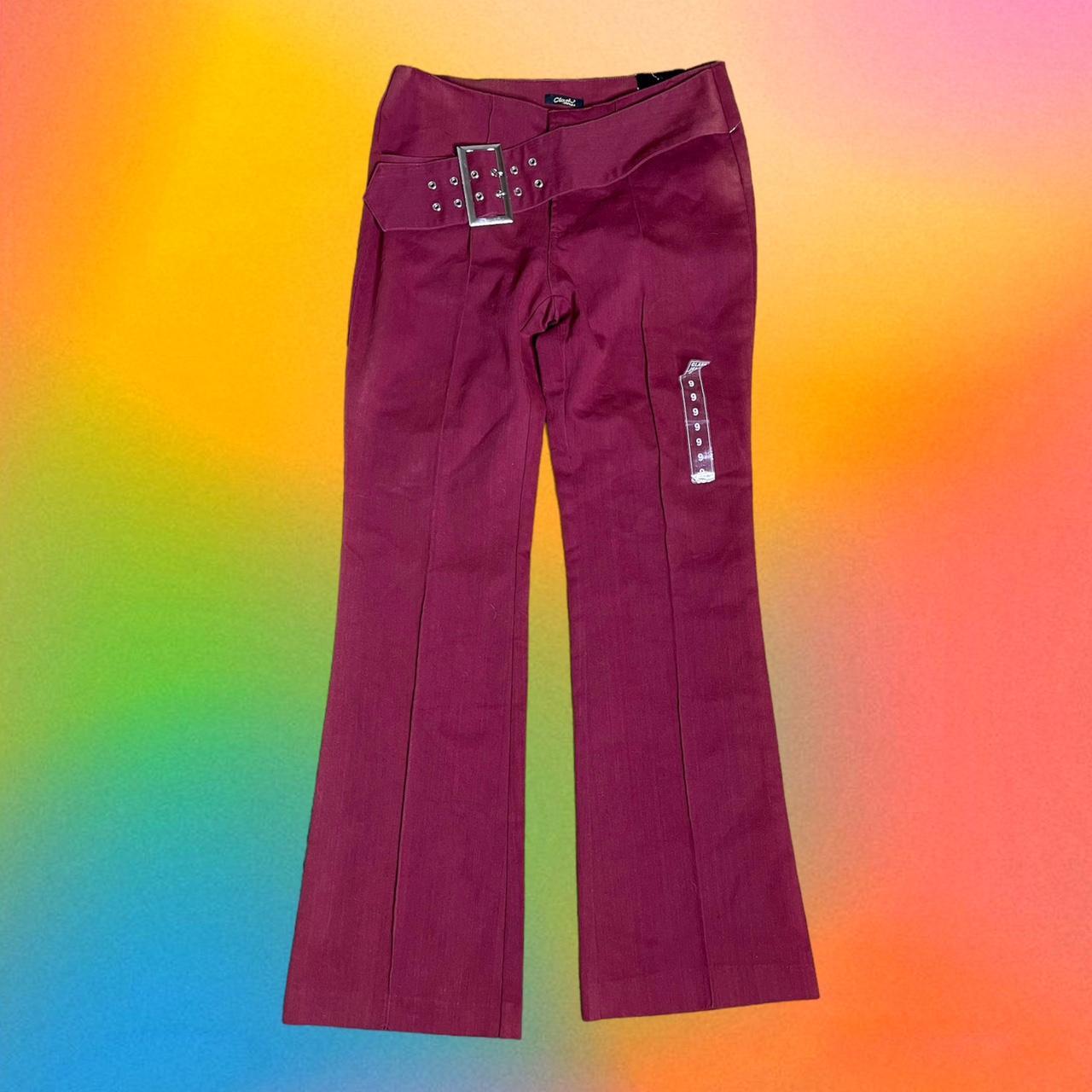 2000s Vintage Purple Low Rise Flare Pants