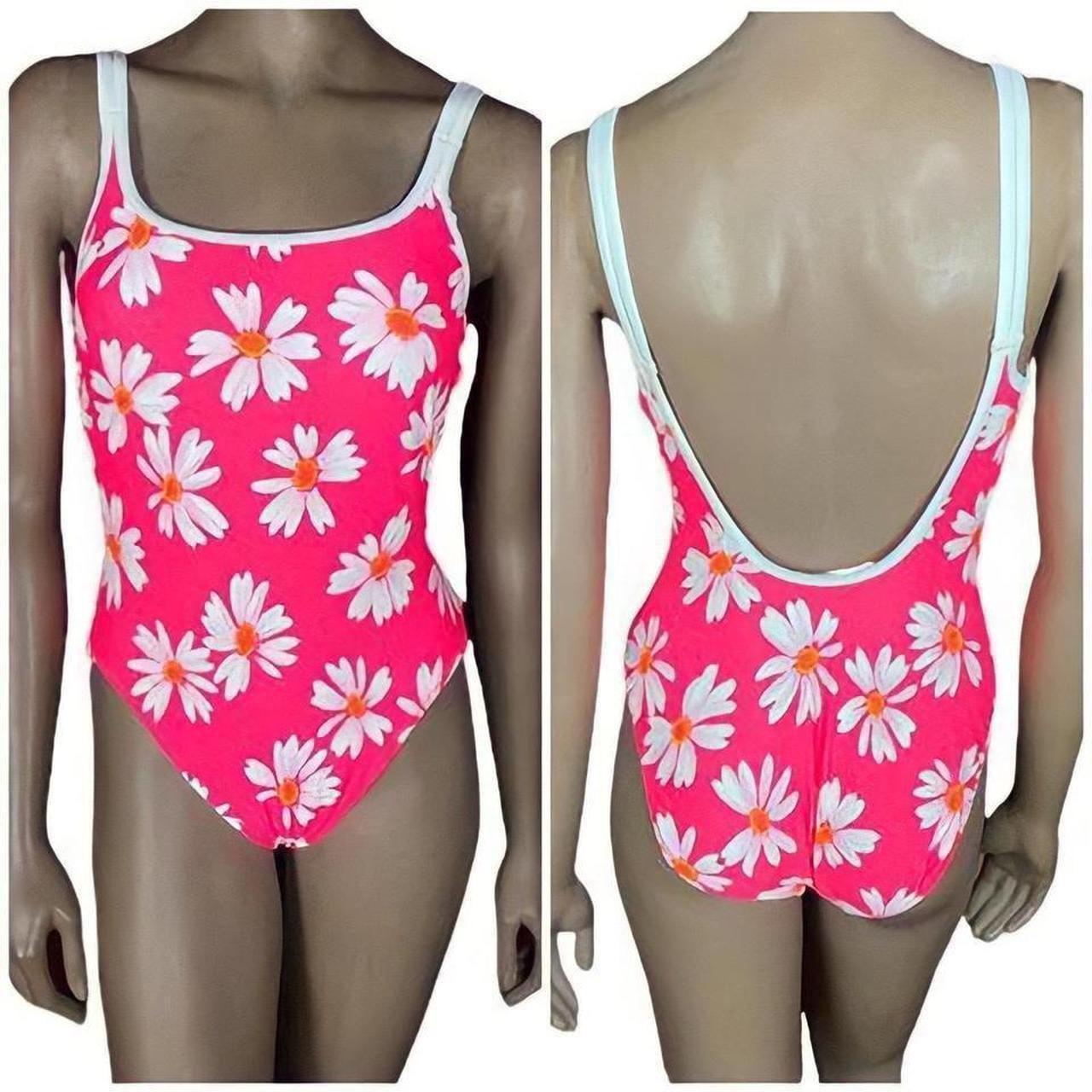 JAG Women's Pink and White Swimsuit-one-piece (2)
