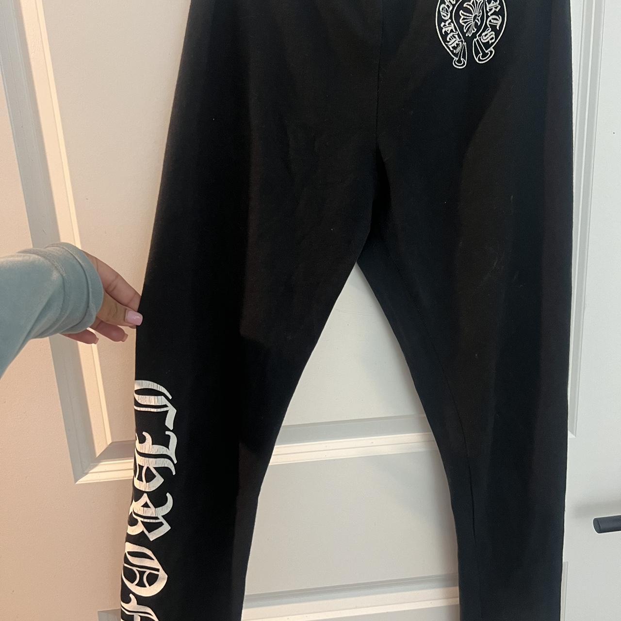 Black chrome hearts women's leggings - Depop