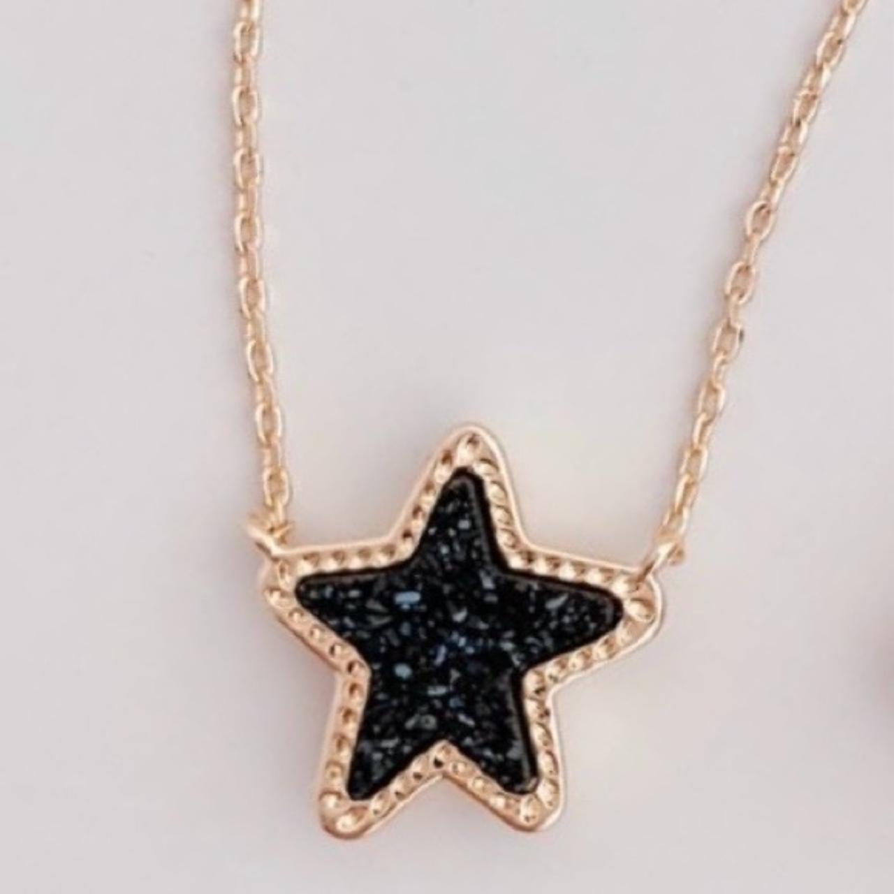 Kendra Scott Jae Star Black Drusy Necklace New Depop