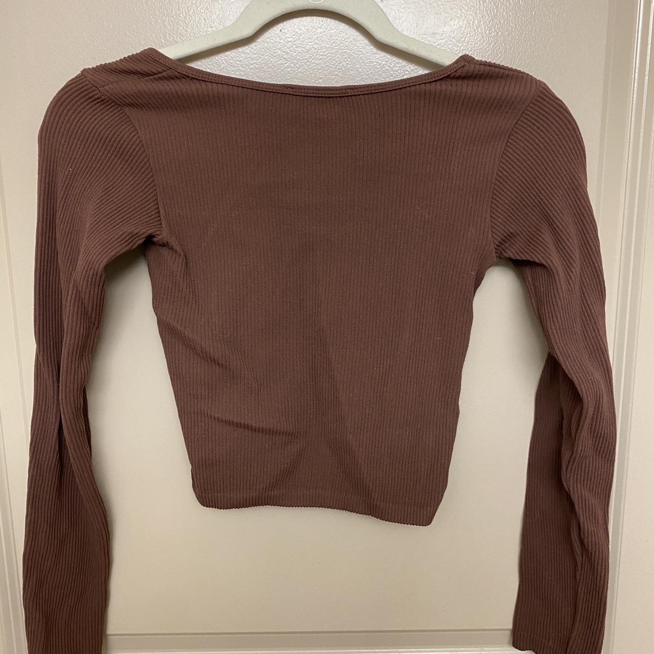 Zara Women's Brown Crop-top | Depop