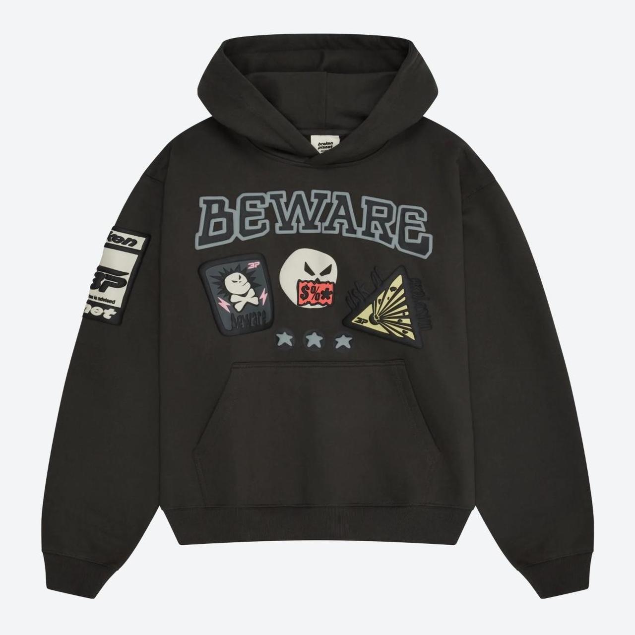 Broken Planet - Beware Hoodie (soot Black) Will - Depop