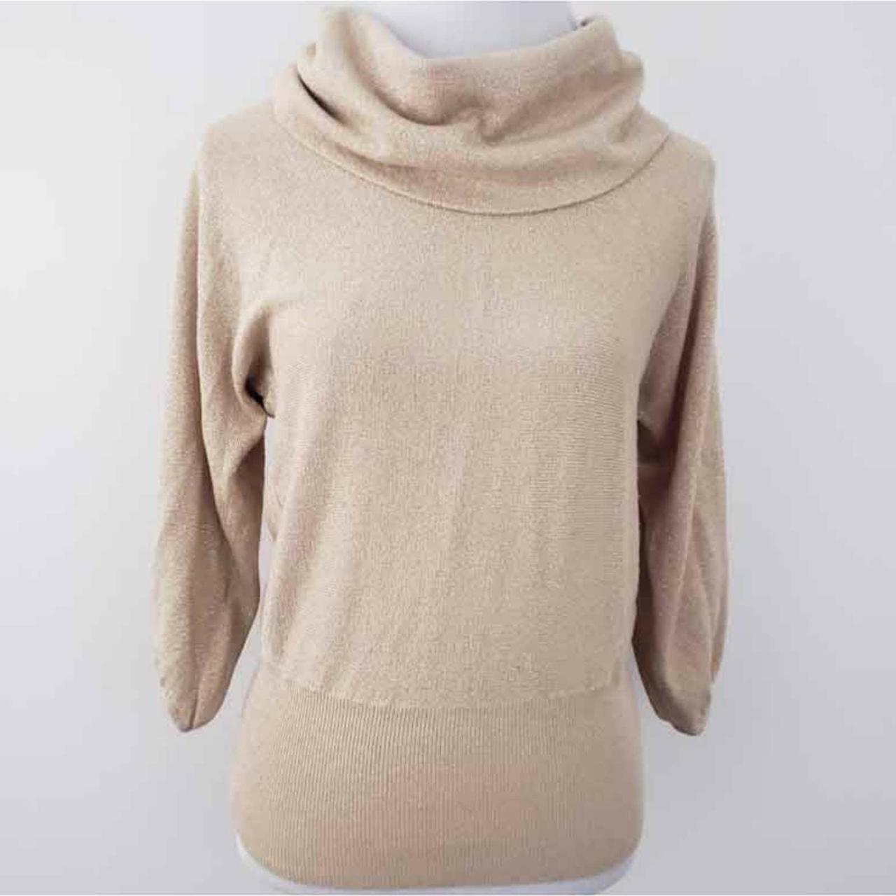 Gold metallic turtleneck clearance sweater