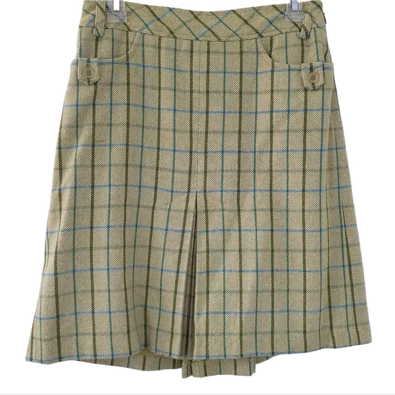 Loft green shop plaid skirt