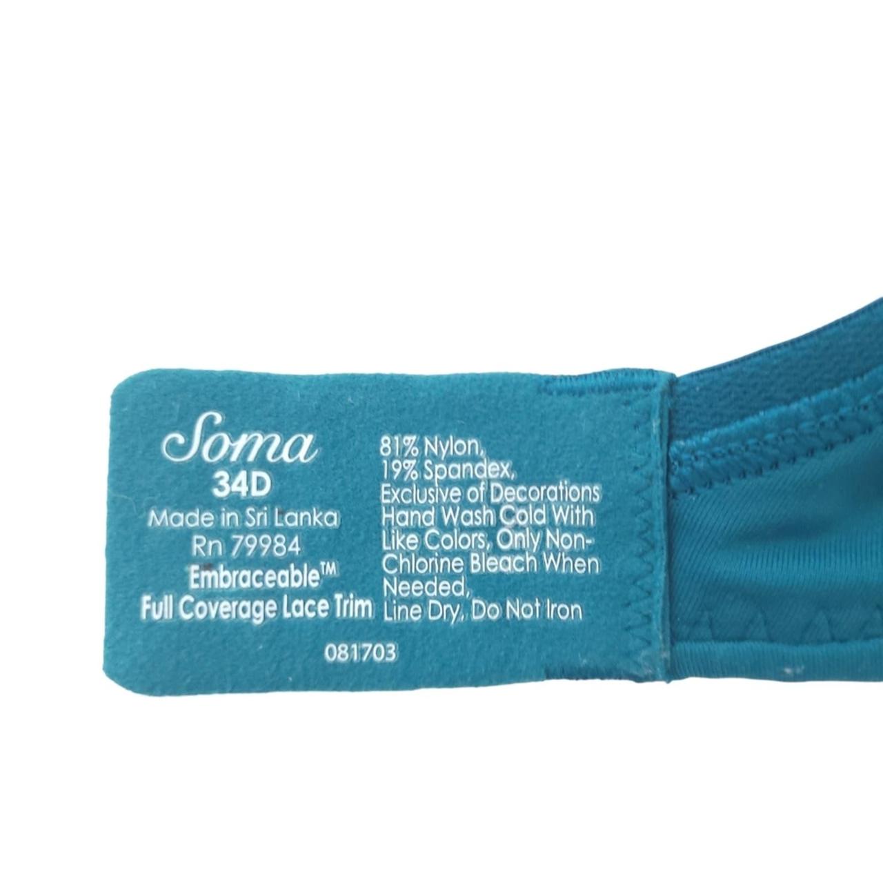Soma Embraceable Full Coverage Lace Trim Bra 34D - Depop