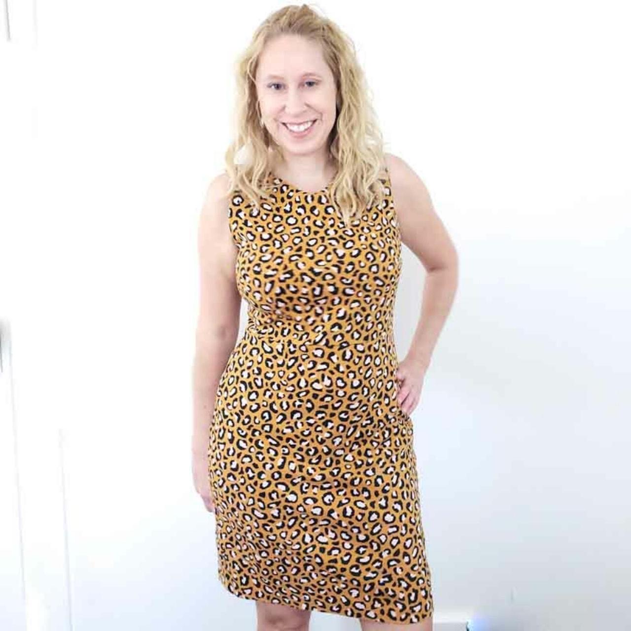 Orange and navy leopard print dress best sale