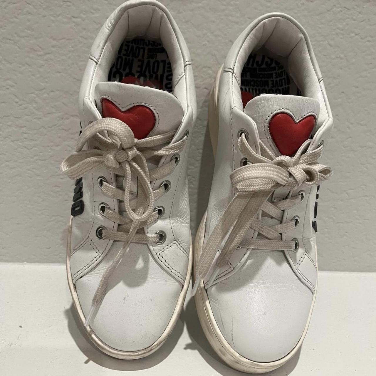 Love Moschino Women's Sneakers White US – White leather Love