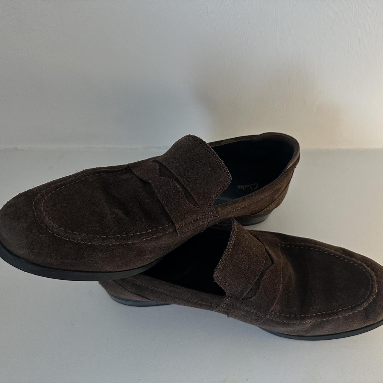 Clarks dark brown loafers, only worn once but as you... - Depop