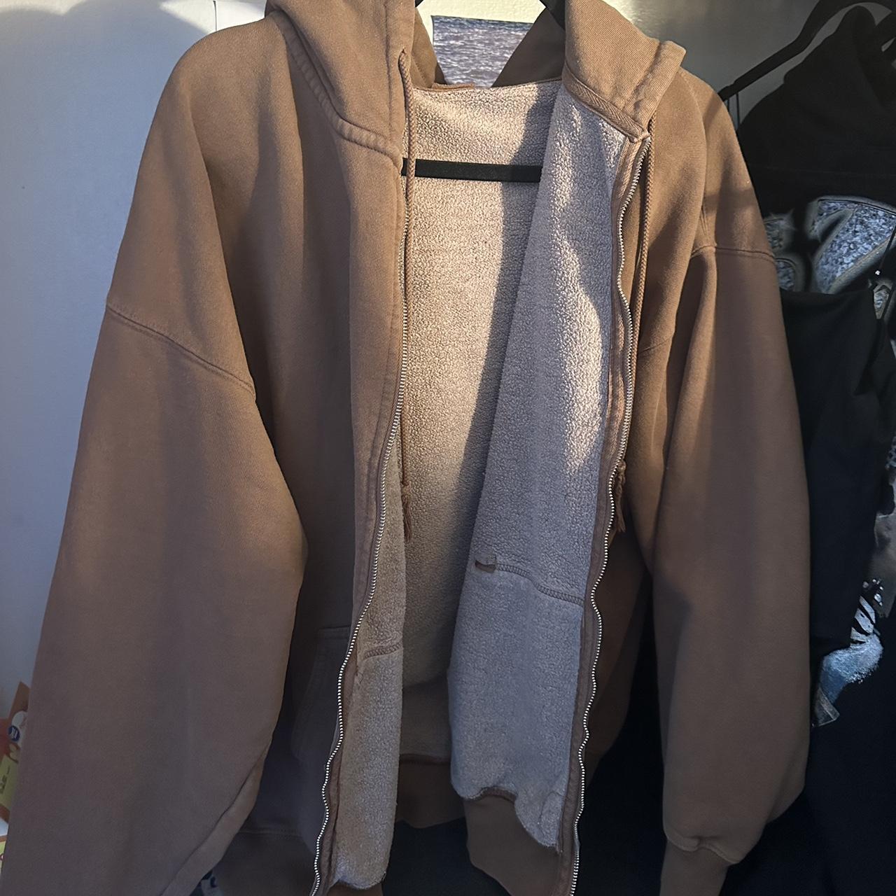 brandy melville brown zip up oversized brand new... Depop