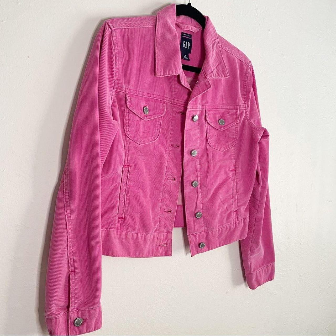 Vintage Gap Pink Corduroy Denim Jacket M Size medium... - Depop