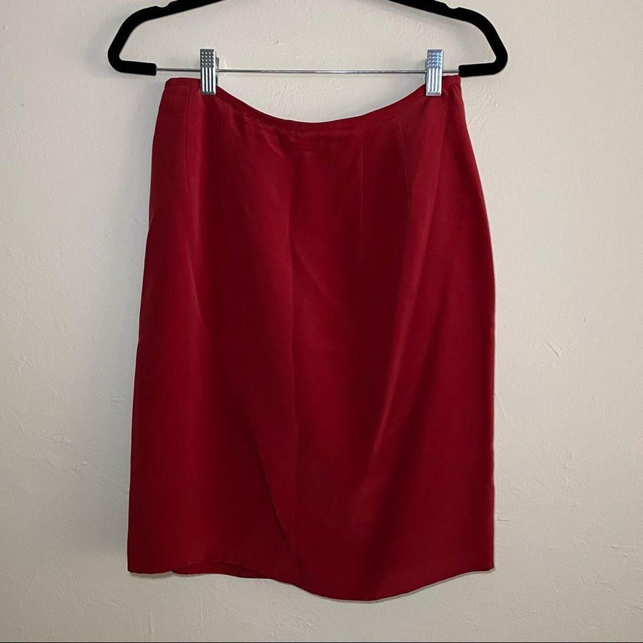 Charter Club 100% Silk pencil Skirt red 10 Size 10... - Depop