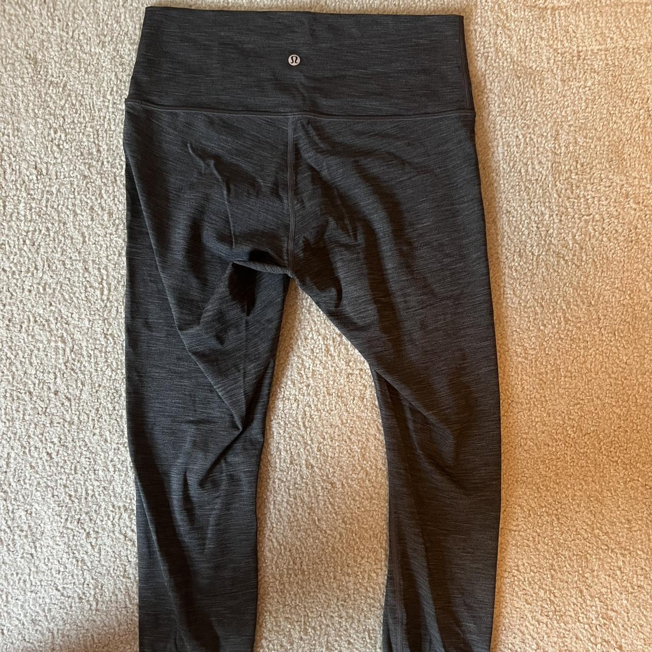 Lululemon gray ankle leggings. Size 10, lightly - Depop